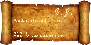 Vaskovits Júlia névjegykártya